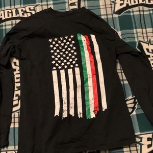 Italian shirt men t shirt medium black brand new